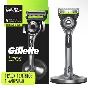 Gillette Lab-Black and Green Shaving Kit with Ergonomic Design